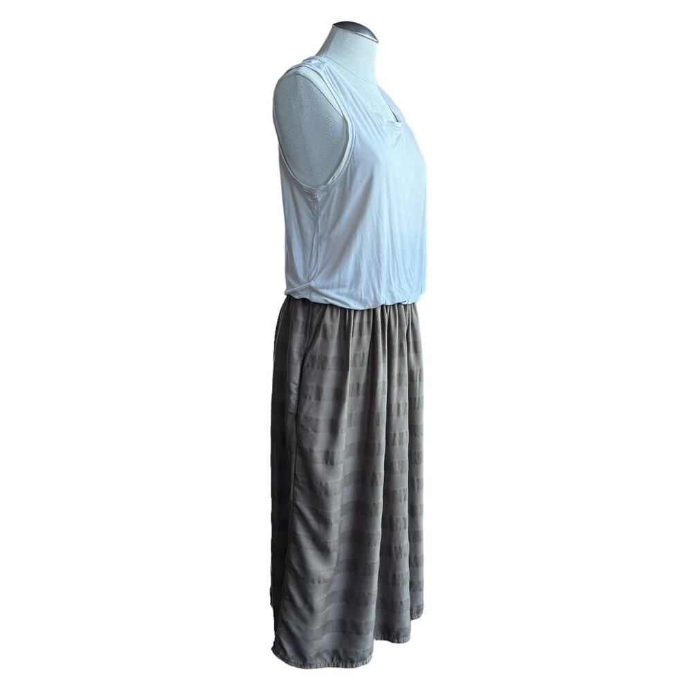 Women's PrAna Perry Knit Tank Top Gathered Waist Texture Stripe Skirt Dress M‎ - Picture 4 of 13